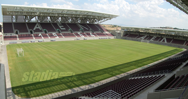 AEL FC Arena (the east stand on the left and the south stand on the right) - Click to enlarge!