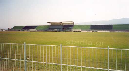 The south stand with the press booths