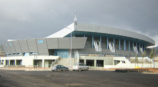 Outside view of Ano Liossia Arena (January 2004)