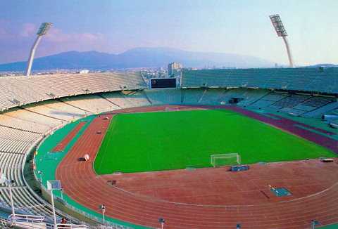 View from the upper tier of the Olympic Stadium