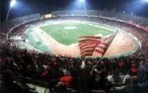 The Olympic Stadium hosting an Olympiakos match for the UEFA Champions League