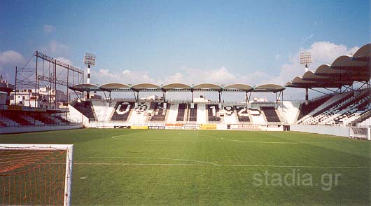 The west stand (gate 4) with its new roof