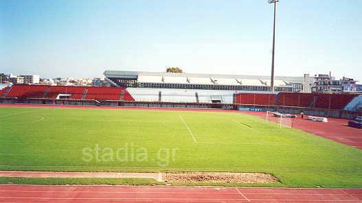 Pyrgos Stadium with the Pyrgos Indoor Hall behind its stands