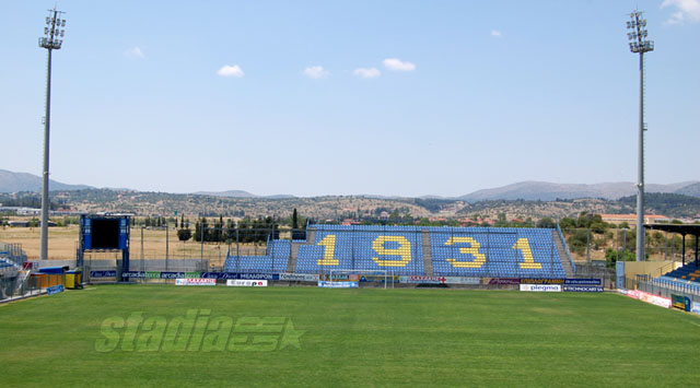 The south stand (usually allocated to away fans) and the new video scoreboard - Click to enlarge!