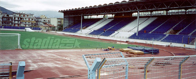 The main stand of "Zossimades" Stadium (photo shot before the installation of floodlights)